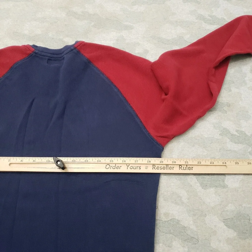 Polo Ralph Lauren Shirt Mens Large Blue Raglan Pullover Long Sleeve Thermal